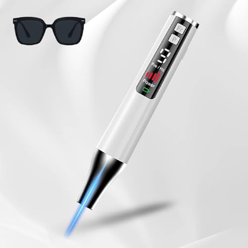 rechargeable blue pen with glasses medium white