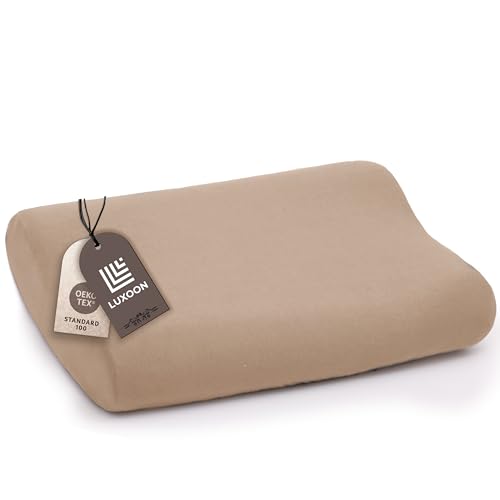Luxoon Kissenbezug für Gesundheitskissen – 95% Baumwolle / 5% Elasthan, Atmungsaktiv und Hautfreundlich, Waschbar, Für Komfort und Hygiene 1er Pack 30-45 x 50-65 cm, Sand