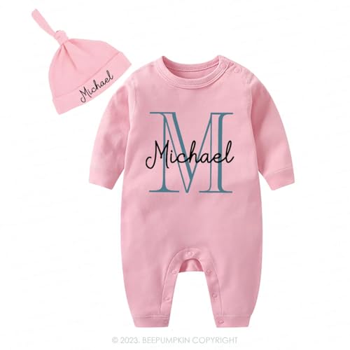 Personalized Baby Coming Home Outfit Custom Newborn Clothes Set with Name, Hat & Bodysuit Perfect for Newborn Going Home from Hospital Outfit (A)2