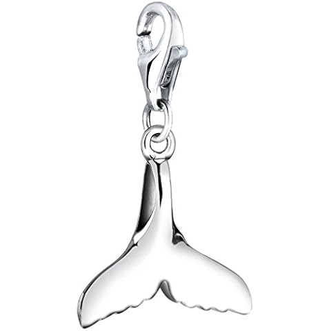 Nenalina 713032-000 Whale Tail Charm Pendant in 925 Sterling Silver for All Common Charm Carriers Cover