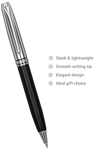 Image of amazon basics Elegant Ballpoint Pen with Classy Stainless Steel Body (Blue Ink)
