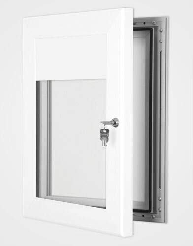 Menu Lightbox with Header, LED Illuminated,Lockable,Magnetic Promotional Display (Signal White, 1 x A4)