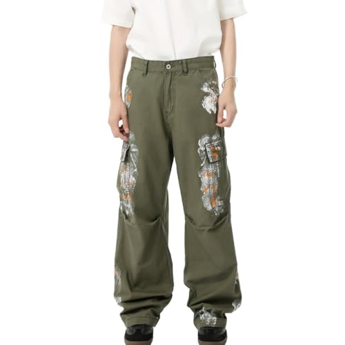 Men's Y2K Hip Hop Loose Fit Fashion Pleated Multiple Pockets Comfort Retro Jeans3