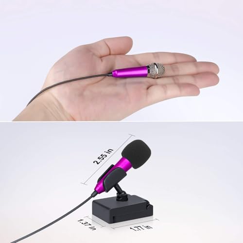 Image of Mini Portable Vocal /Instrument Microphone For Mobile phone laptop Notebook iPhone Sumsung Android With Holder Clip - Rose Red