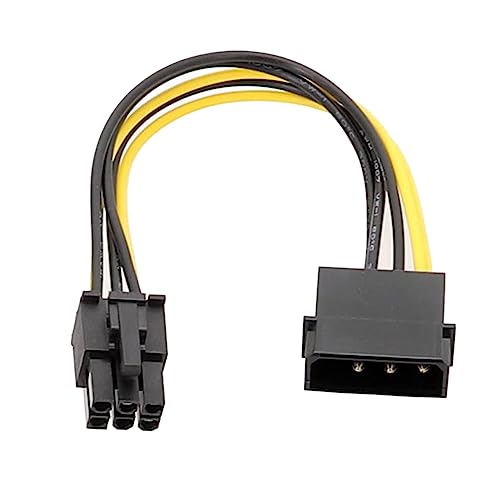 Trufolxiaz Fuente Alimentación Tarjeta Gráfica con Cable Masculino Masculino 6 Pines A 4pin 18awg 34/0.16TS Cable Alimentación Reemplazo Alambre Alimentación Cable Alimentación