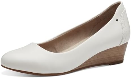 Jana Dames Pumps met sleehak Vegan, wit, 39 EU