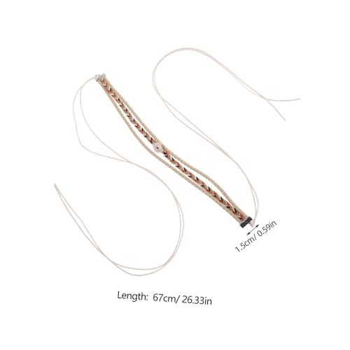 NOLITOY Boho Style Dress Belt for Women Vintage Woven Hair Band Accessory Comfortable Natural Mesh Design Easy to Match for Casual Formal Outfits2