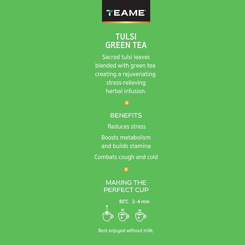 Image of TE-A-ME Tulsi Green Tea 25 Tea Bags (Pack of 3) | Tulsi Green Tea Bags | 75 Tea Bags