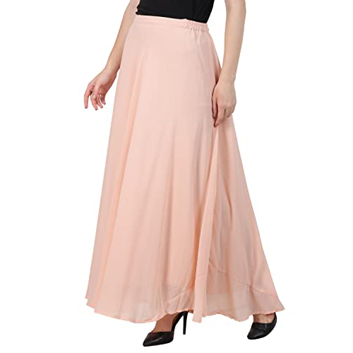 Image of Skirt for Women Designer and Full Flared Georgette Plain