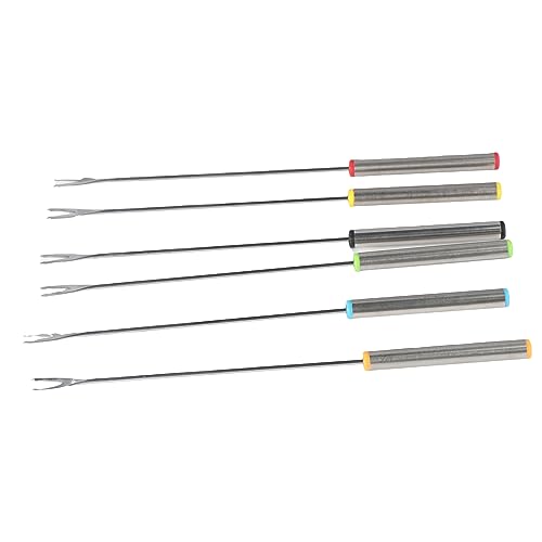 Leadigol Stainless Steel Fondue Forks,Skewer Cake Dessert Fork Meat Chocolate Fountain Cheese Barbecue Tool