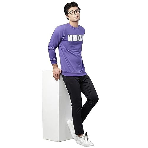 Image of Rigo Fleece Printed Round Neck Sweatshirt for Men | Full Sleeves Sweatshirt for Men | Casual Wear & Stylish Sweatshirts for Men