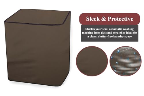 Image of The Furnishing Tree Polyester Waterproof Semi Automatic Washing Machine Cover Compatible for LG 9 Kg, 9.5 Kg & 10 Kg, DxWxH In Cms: ( 53.3x89x99 ), Beige