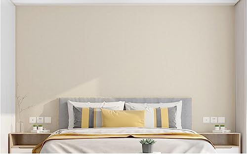 Papier peint intissé lavable beige clair 3D uni de 9,5 mètres