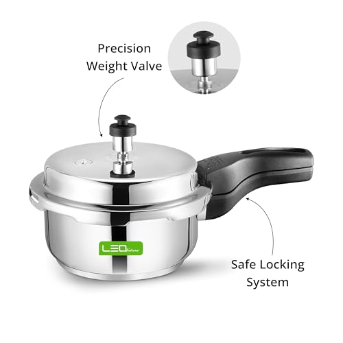 Image of 2 Litres Pressure Cooker | Outer Lid | Stainless Steel | Induction & Gas Stove Compatible | ISI Certified | 5 Years Manufacturer's Warranty