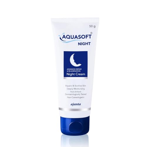 Image of Aquasoft Advanced Night Cream | Retinol, Ceramides, Aquaxyl & Resveratrol | 10% Urea | Hydration, Skin Lightening & Barrier Repair | Anti-Aging | Non-Comedogenic | Dermatologically Tested | 50g