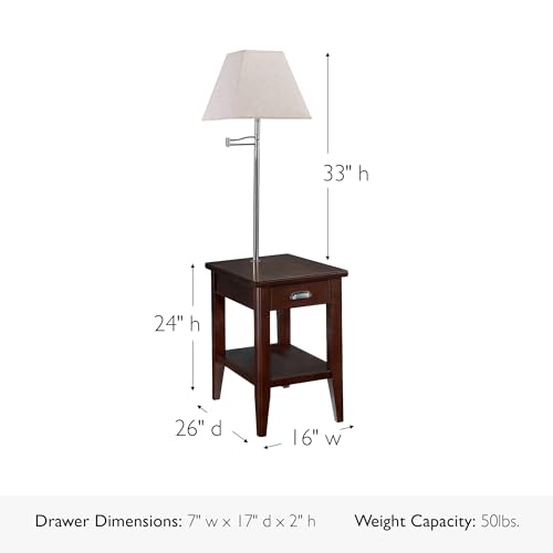 Image of Leick Home Laurent End Table, 16 inch, Chocolate Cherry