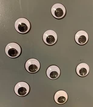 10 Pieces 1" Diameter Magnetic Googly Eye Magnets Not for Plants