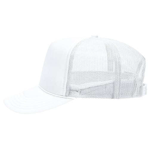 Image of OTTO Polyester Foam Front 5 Panel High Crown Mesh Back Trucker Hats in 97, Bulk, Wholesale