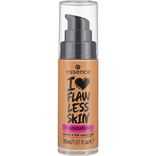 Image of Essence I LOVE FLAWLESS SKIN foundation 120 Beige, liquid foundation, Beige shade, full coverage, matte finish, long-lasting, blendable texture, 30 ml