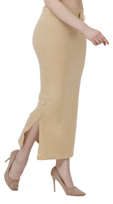 Image of Lycra Blend Cotton Saree Shapewear Petticoat for Women and Girls, Skirts Shapewear Dress for Saree