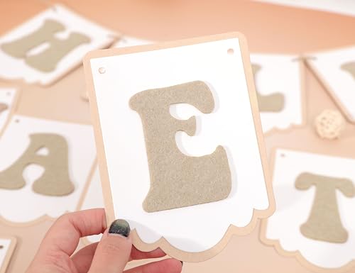 Half Way To One Banner - Baby 1/2 Birthday Party Decorations for Boys Girls, Neutral Rustic Baby Shower Decor, Six Months Happy Birthday Photo Props