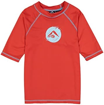 Kanu Surf Boys' Paradise UPF 50+ Sun Protective Rashguard Swim Shirt, Dolphin Red, Medium (10)