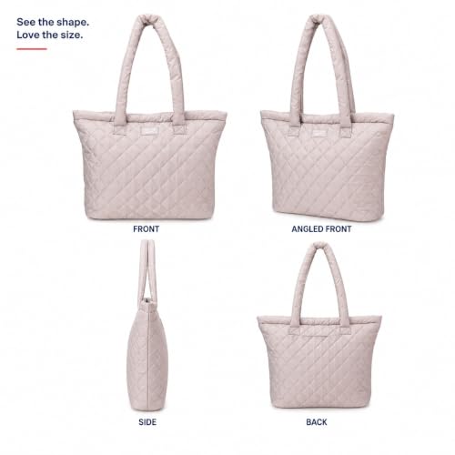 Image of Reebok Womens Tote Bag - Lightweight Carry On Puffer Quilted Tote Bag for Travel Work Travel and Daily Essentials