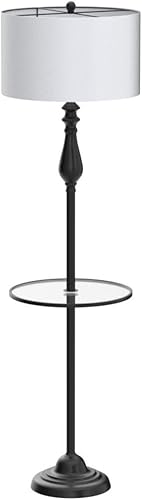 Miniatura 4 de JONATHAN Y JYL3057A Laine - Mesa auxiliar LED de metalvidrio de 60 pulgadas y lámpara de pie tradicional, de transición para dormitorios, sala de