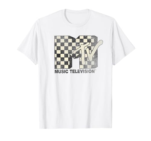 Distressed Checkered Maglietta crema