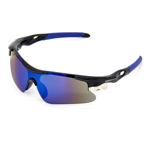Unisex Sports Sunglasses with UV400 & Shatterproof Lenses, Windproof Lightweight Frame for Outdoor Sports