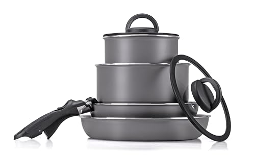 Moneta Melodía Finegres Minispace Batería 7 piezas, sarten antiadherente induccion, revestimiento natural FineGres (NO PFAS), 100% fabricado en Italia Moneta Melodía Finegres Minispace Batería 7 piezas, sarten antiadherente induccion, revestimiento natural FineGres (NO PFAS), 100% fabricado en Italia