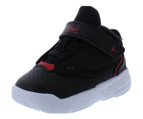 Jordan Max Aura 4 Infant/Toddler Shoes Size 9, Color: Deep Core Black/Temp Red-Black