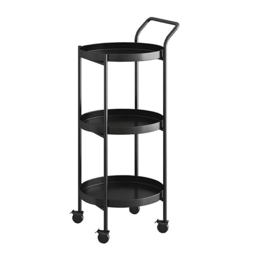 Carrito de bar de metal sofisticado: mesa de servicio compacta con ruedas de diseño 2