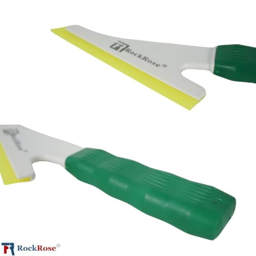 Image of RockRose Doctor Stroke Squeegee - Professional Window Tinting Squeegee & Vinyl Wrap Applicator, Heavy-Duty Rubber Scraper for Auto Glass & Flat Glass Tint Yellow 2PCS