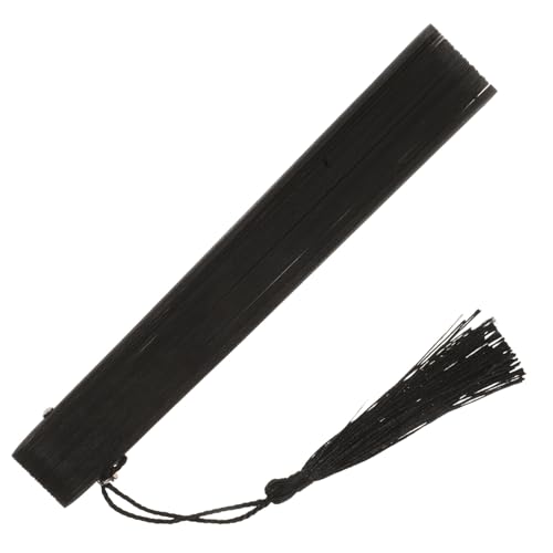 Housoutil Abanico de Mano Plegable de Bambú Negro Patrón de Libélula, Ventilador Portátil para Mujer, Accesorio Elegante para Eventos al Aire Libre y Fiestas Veraniegas