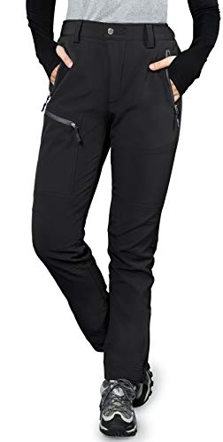 Hiauspor Snow-Ski-Pants-Women-Fleece-Lined Insulated Water Resistance Outdoor Winter Hiking Pant Snowboarding - Thumbnail 3