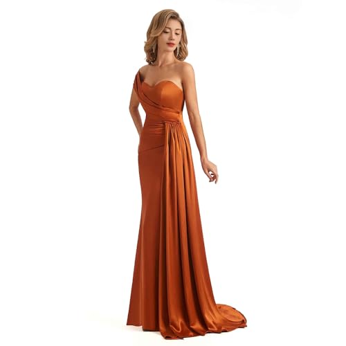 Satin Long Mermaid Bridesmaid Dresses Floor Length Backless Wedding Dress for Guest2
