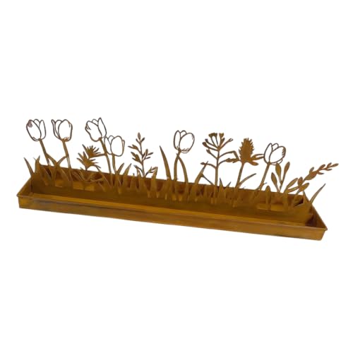 Caja para plantas de metal rectangular para decorar terrazas y salones 7