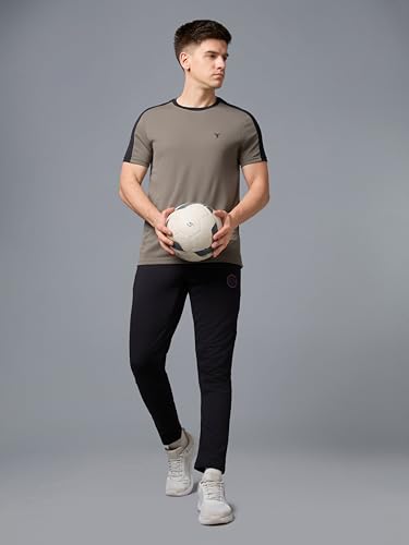 Image of TECHNOSPORT Men's Solid Slim Fit Polo Collar T-Shirt MATPIQ Half Sleeve Button Polyester for Gym Running Workout UPF50+ Anti Odour