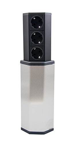 Preisvergleich Produktbild Schulte 103374028 EVOline V-Port, 3 Steckdosen, Edelstahl