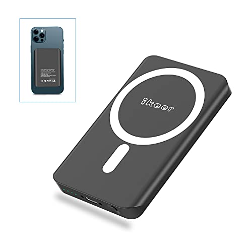 Magnetic Wireless Power Bank,ikeer Wireless Portable Charger,4000mAh PD20W Mini Phone External Battery Pack with USB-C Cable, Design for iPhone 13/13Pro/13Pro Max/13 Mini/12/12Pro Max / 12Mini