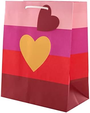 Hallmark Love Hearts Gift Bag Bundle - 3 Bags in 1 Contemporary Design, Pink & Red