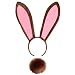 Tequise Bunny Ears and tail Set, Plush Easter Rabbit Ears Headband Tail Bunny Halloween Cosplay Costume Accessories (Brown)