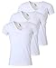 Produktbild Young & Rich Herren Uni T-Shirt mit extra tiefem V-Ausschnitt Slimfit Stretch Dehnbare Passform einfarbiges Basic Shirt - 3er Pack, Grösse:M, Farbe:Weiß