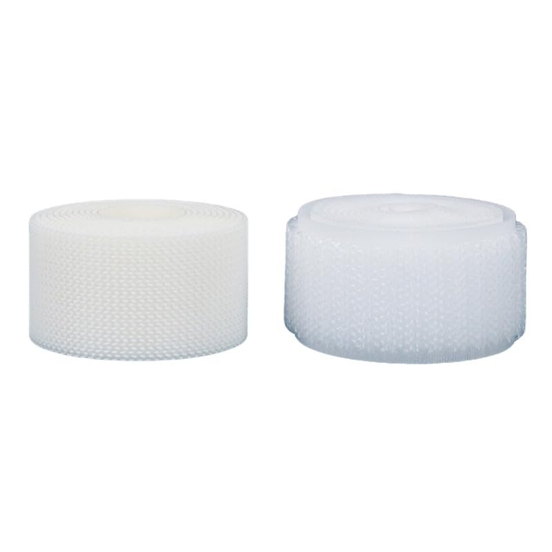 Globellapro 2.5CM*1M Sew On Hook and Loop Tape White Fastening Nylon Fabric Tape Hook and Loop Strip Tapes For Clothes,Shoes,Bag