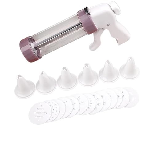 Stainless Steel Pastry Syringe Cake Cream Decorating Set Cookie Biscuit Pastry Syringe Stainless Steel Nozzle Squeezer Extruder Decorations Baking Tools Cake Syringe Set