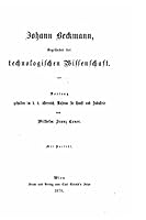 Johann Beckmann Begr�nder Der Technologischen Wissenschaft 1517551633 Book Cover