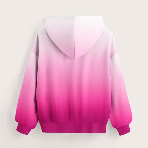 Girls Oversized Hoodie Cute Pullovers for Teens Gradient Hooded Sweatshirts Baggy Preppy Winter Trendy Clothes3