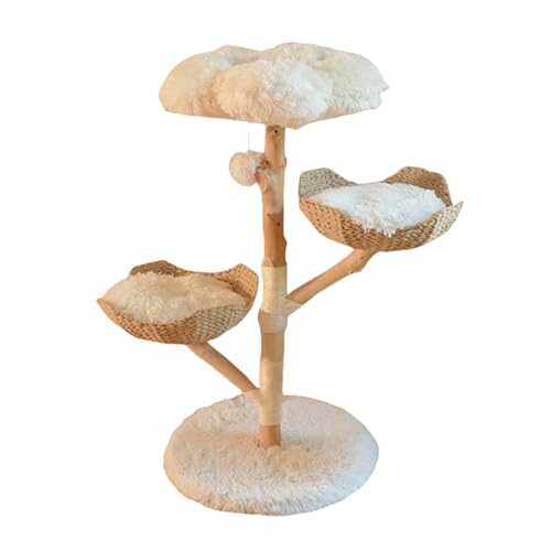 登りタワー 猫タワー 多頭飼い 安定性 スリム 据え置き 猫用爪とぎ サイザル麻 つめとぎ 爪研ぎ 麻紐 木型 厚底 人気 おしゃれ かわいい 転倒防止 省スペース ホワイト