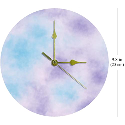 Horloge murale décorative tie dye colorée pour bureau et maison créative